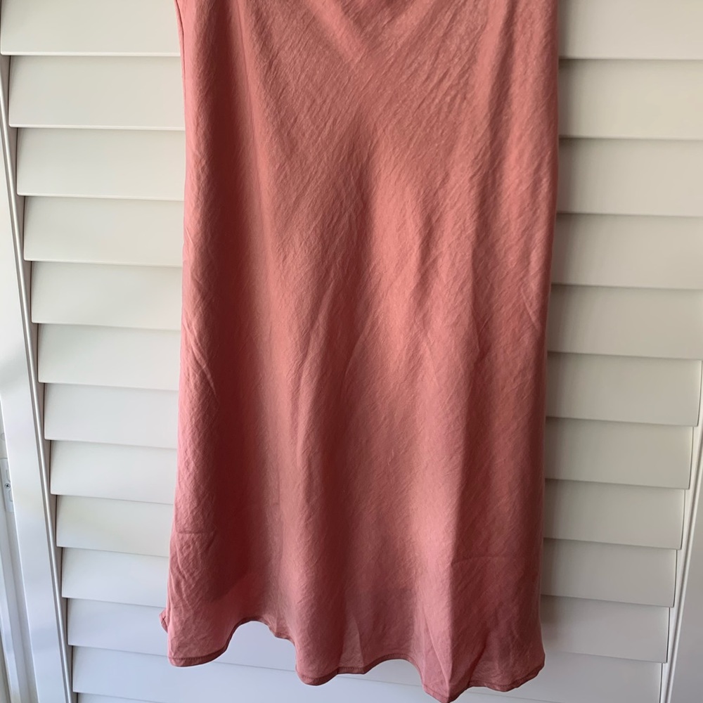 Mauve polyester midi skirt